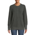 thumbnail image 1 of Time and Tru Women's Waffle Pullover Top, 1 of 5