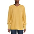thumbnail image 1 of Time and Tru Women's Waffle Pullover Top, 1 of 5