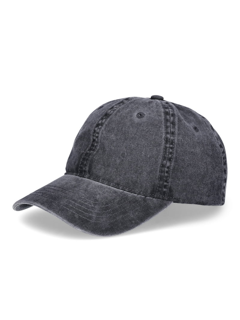 Time and Tru Women's Washed Cotton Twill Baseball Hat Black