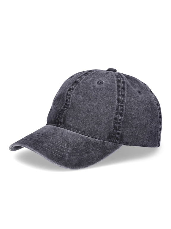 Women's Washed Cotton Twill Baseball Hat, Black Soot