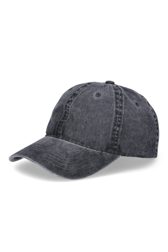 Women's Washed Cotton Twill Baseball Hat, Black Soot
