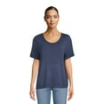thumbnail image 1 of Time and Tru Women's Washed Scoopneck Top, Sizes XS-XXXL, 1 of 5