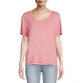 thumbnail image 1 of Time and Tru Women's Washed Scoopneck Top, Sizes XS-XXXL, 1 of 5