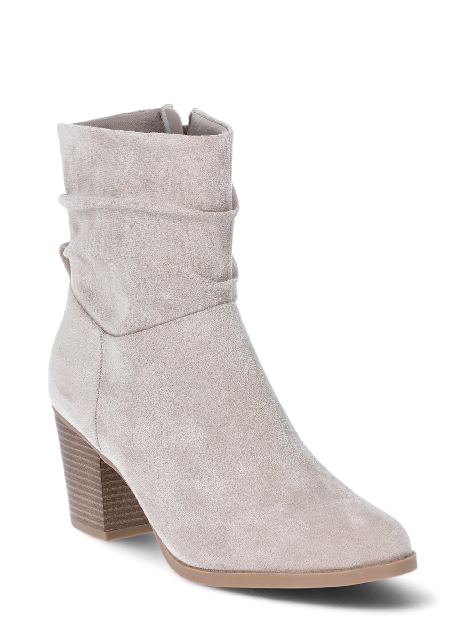 Time and Tru Women's Western Slouch Heeled Booties