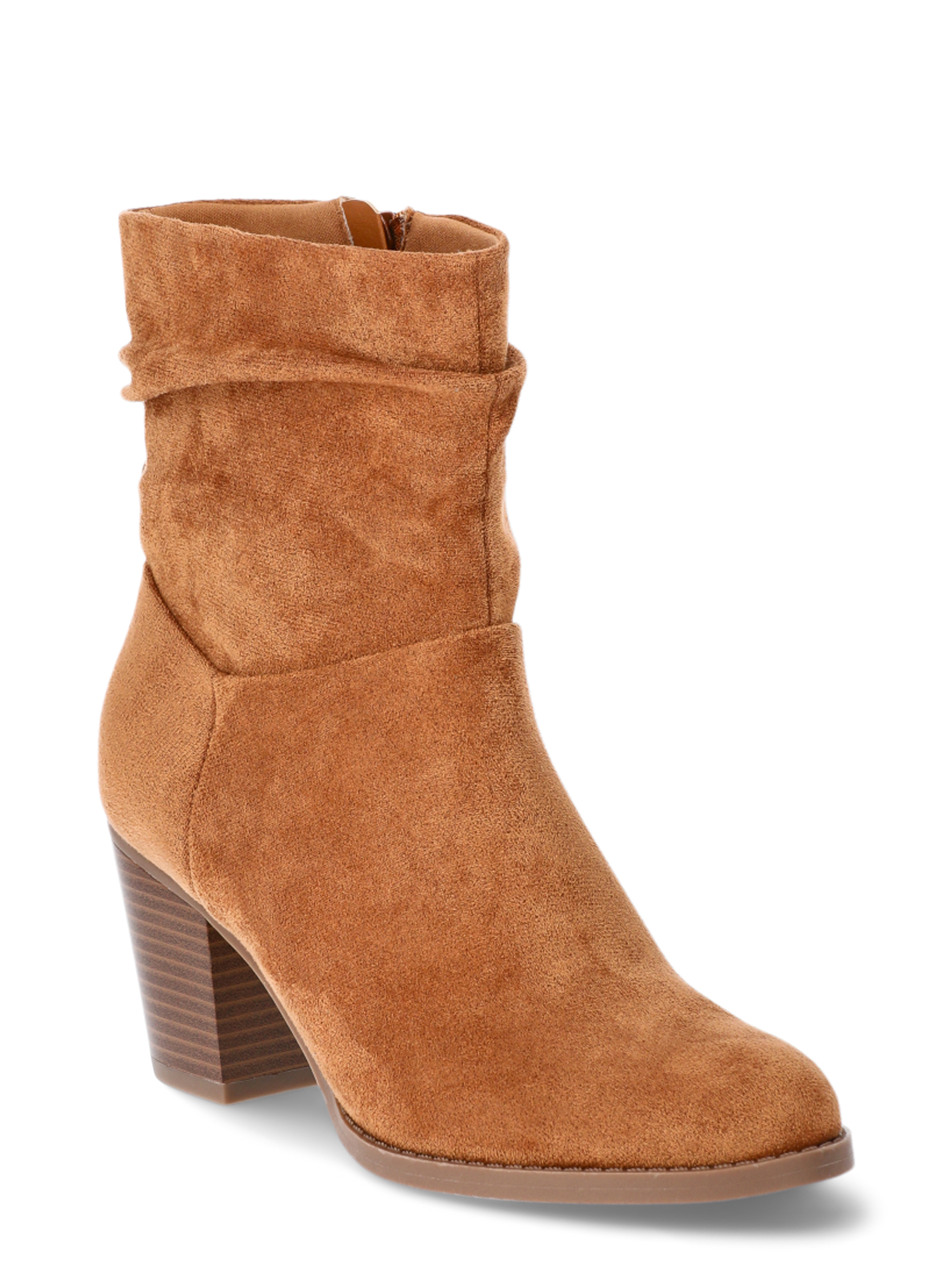 Time and Tru Women's Western Slouch Heeled Booties, Sizes 6-11