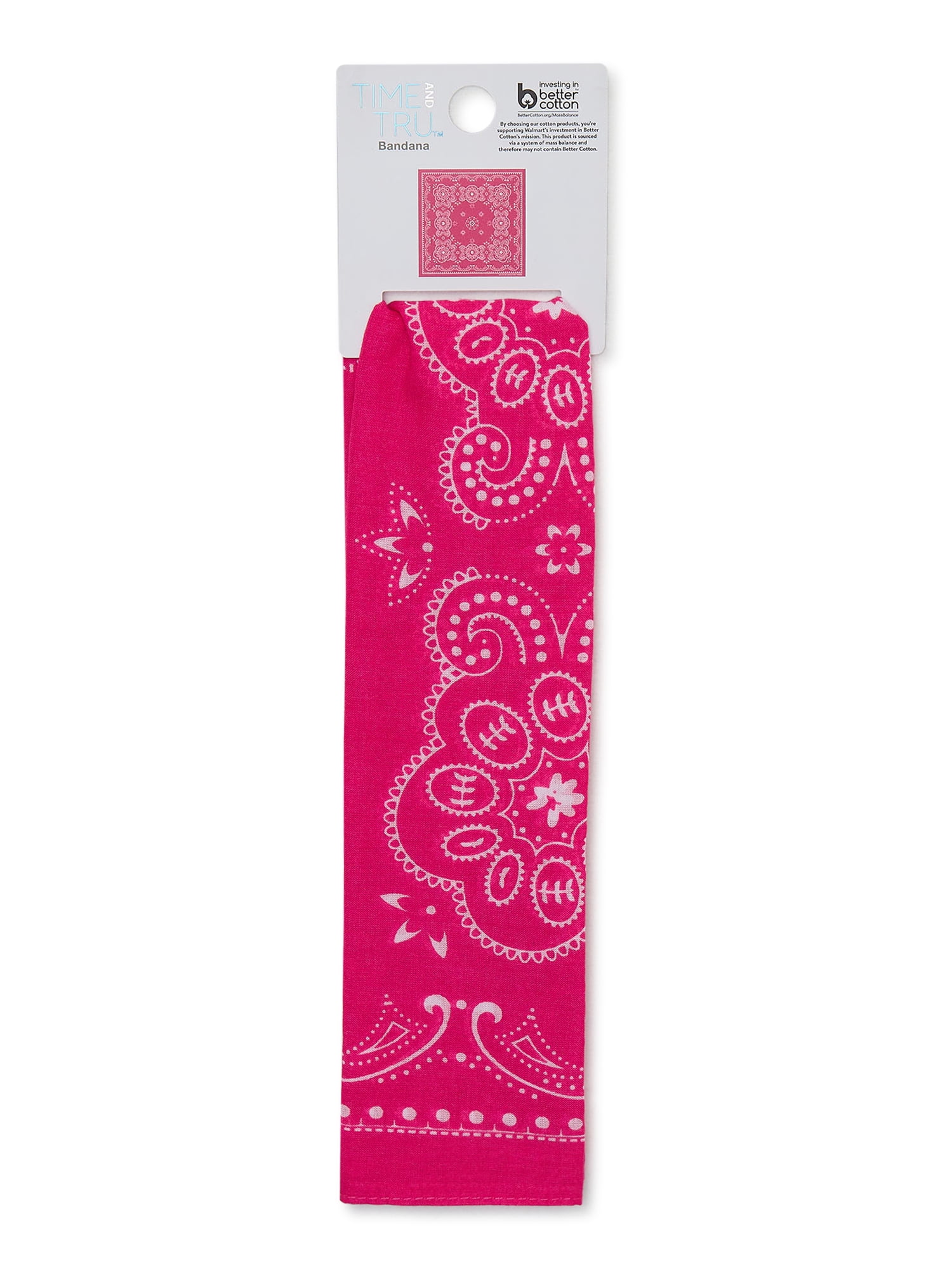 Time and Tru Women's Western Star Bandana, Shocking Pink, One Size Fits ...