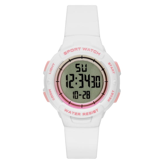 Time and Tru Women's White Digital Sport Wristwatch (FMDOTT086)