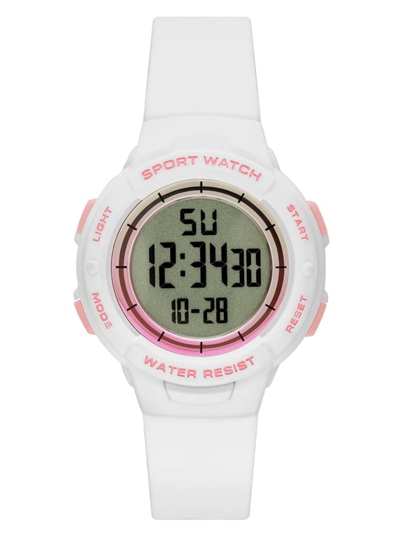 Women's White Digital Sport Wristwatch (FMDOTT086)