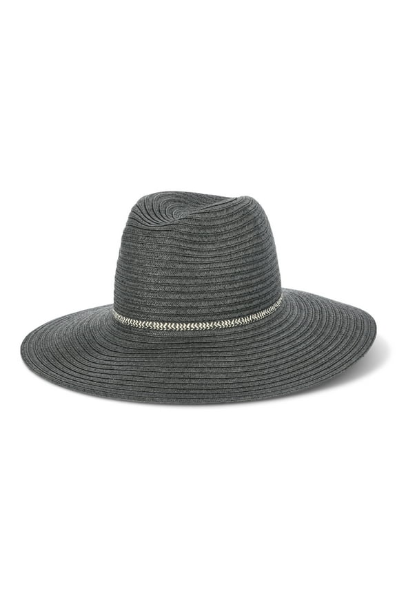 Women’s Wide Brim Mix Stripe Panama Hat, One Size Fits Most
