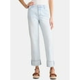 thumbnail image 1 of Time and Tru Women's Wide Cuff Jeans, 29” Inseam, Sizes 0-22, 1 of 5
