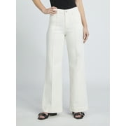 Time and Tru Women's Wide Leg Jeans with Seam Details, Available in Regular, Short, Long Inseams, Sizes 0-22