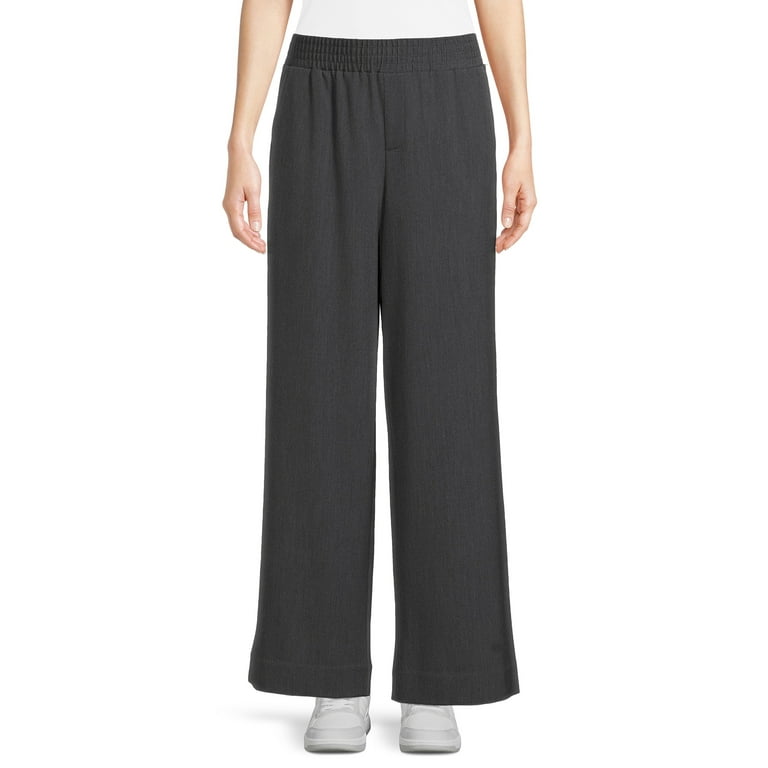 Time and Tru Women's Wide Leg Pants, 30 Inseam for Regular, Sizes S-2XL