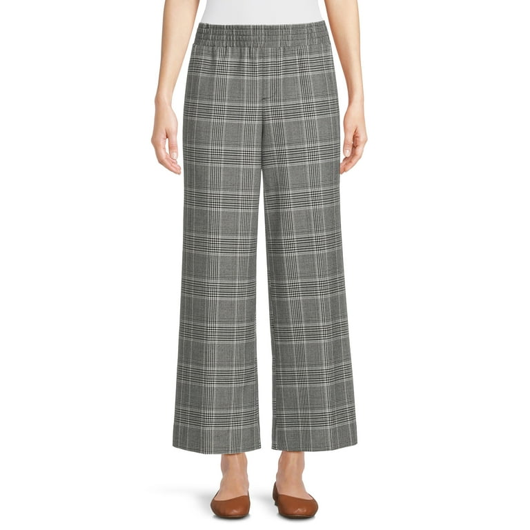 Time and Tru Women's Wide Leg Pants, 30 Inseam for Regular, Sizes S-2XL 