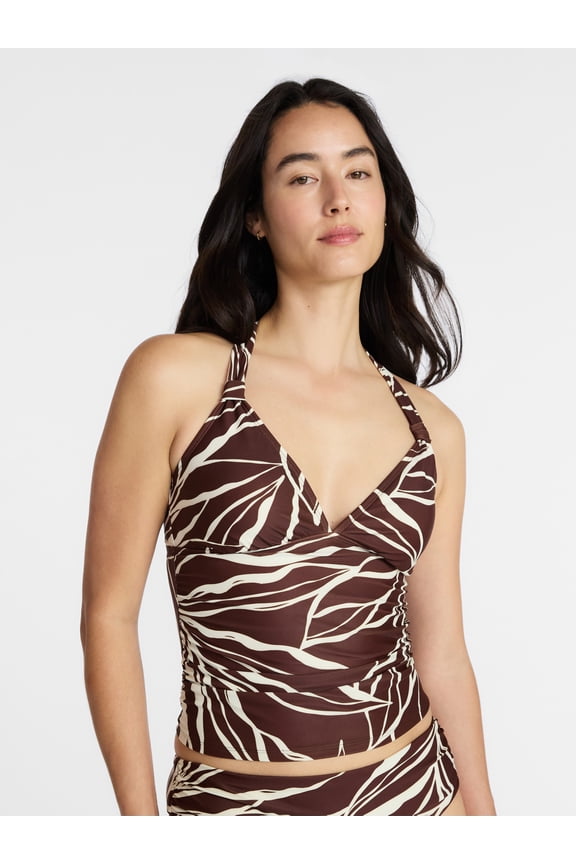 Women's and Women's Plus Ruched Tankini Top, Sizes XS-3X