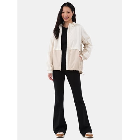 Time and Tru Women’s Windbreaker Jacket with Hood