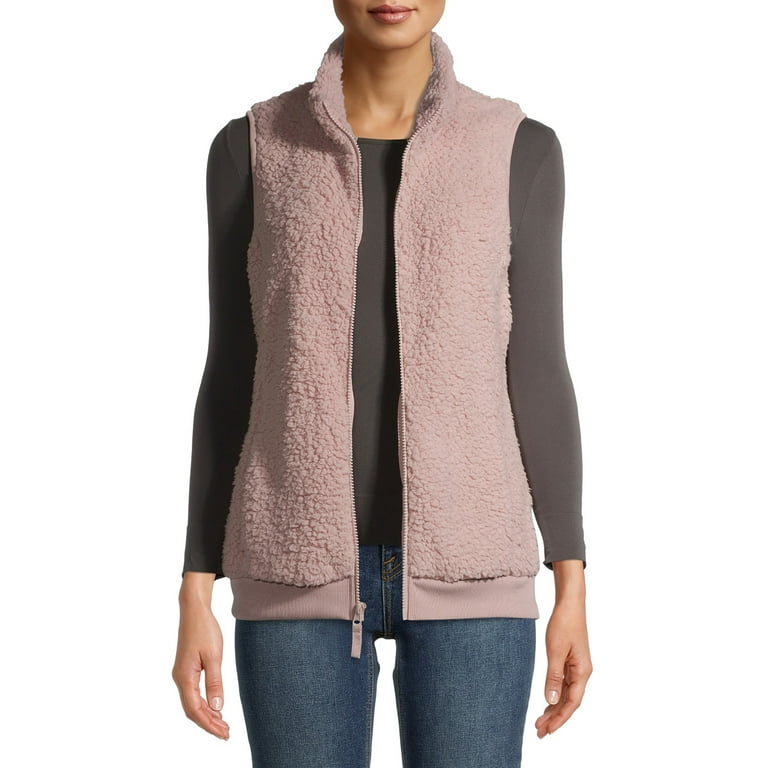 Time and Tru Women s Women s Plus Size Plush Sherpa Vest Walmart