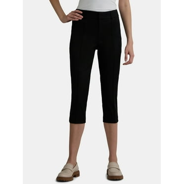 Time and Tru Women's Woven Capri Pants, 21" Inseam, Sizes 0-22