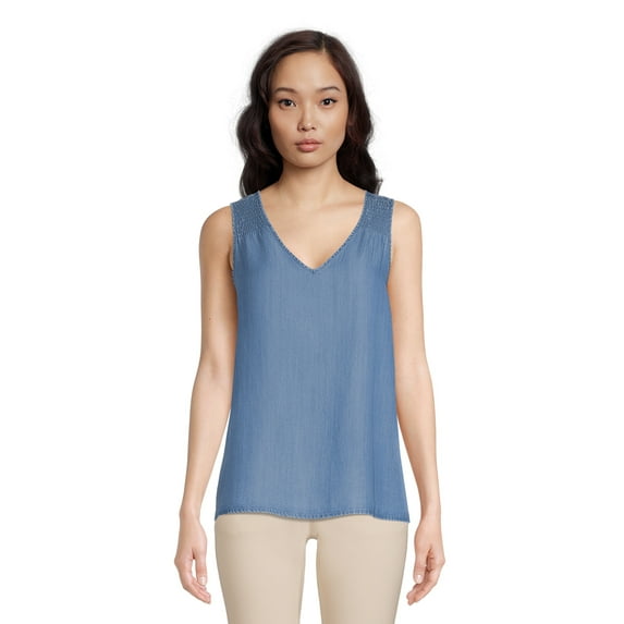 Time and Tru Women's Woven Core Tank, Sizes XS-XXXL (Women's and Women's Plus)
