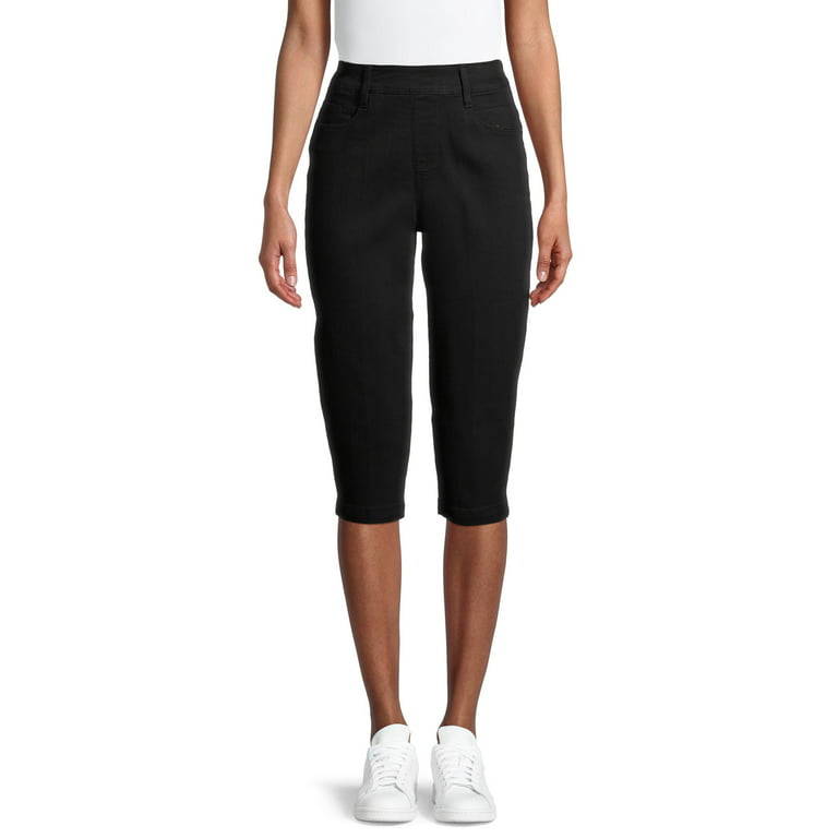 Time and Tru Women's Woven Pull-On Capri Pants 