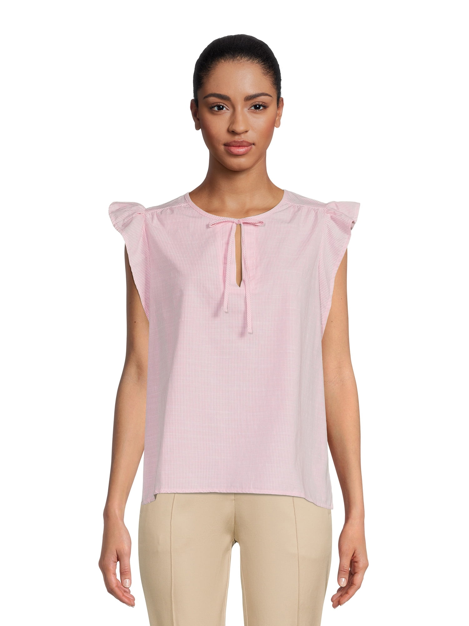 Walmart time and tru ruffle sleeve top hotsell