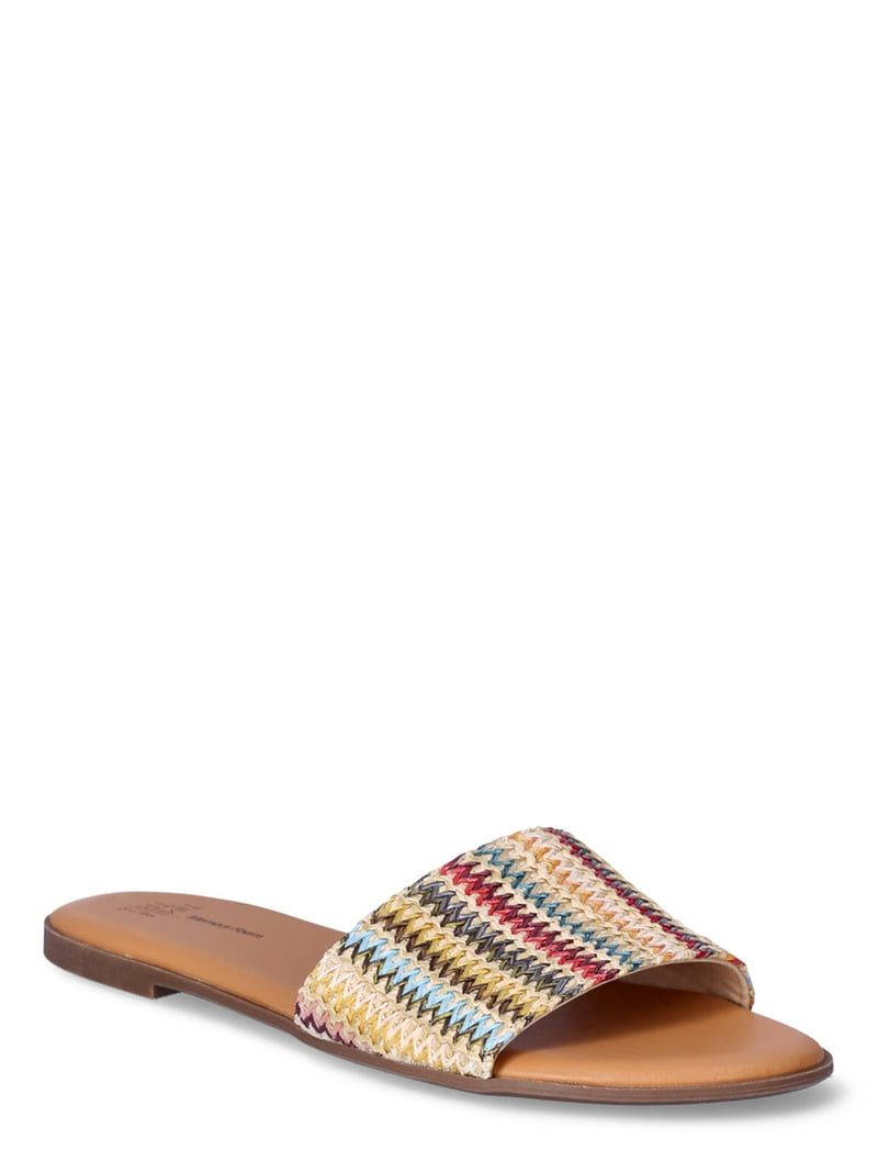 Time and Tru Women's Woven Slide Sandals - Walmart.com