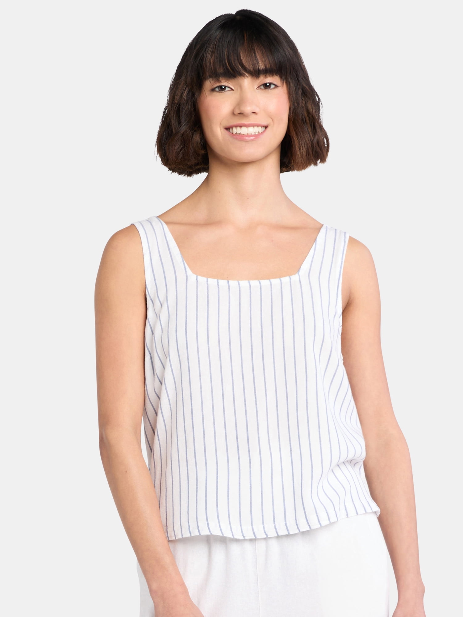 Time and Tru Women's Woven Tank Top, Sizes XS-XXXL