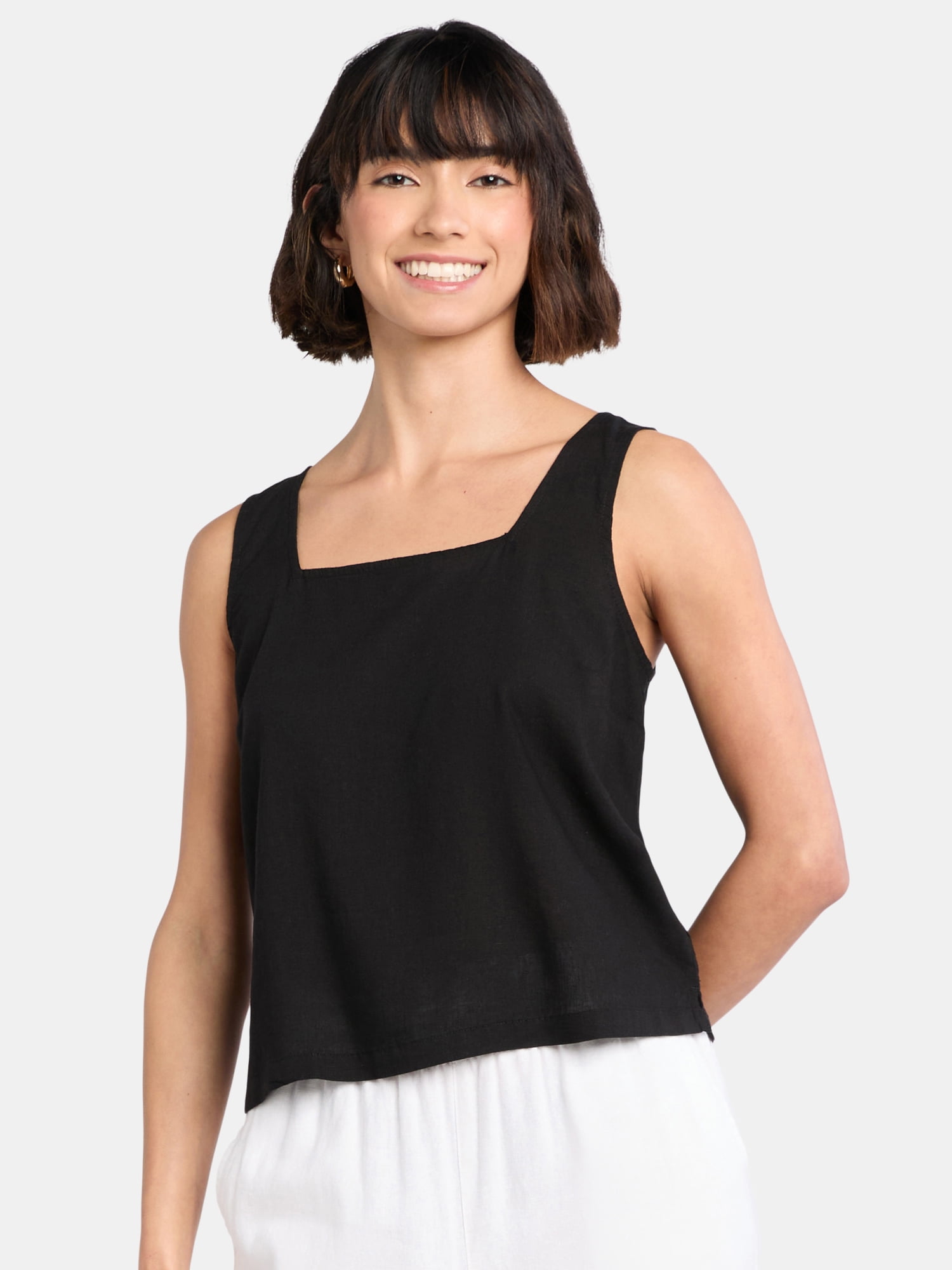 Time and Tru Women's Woven Tank Top, Sizes XS-XXXL