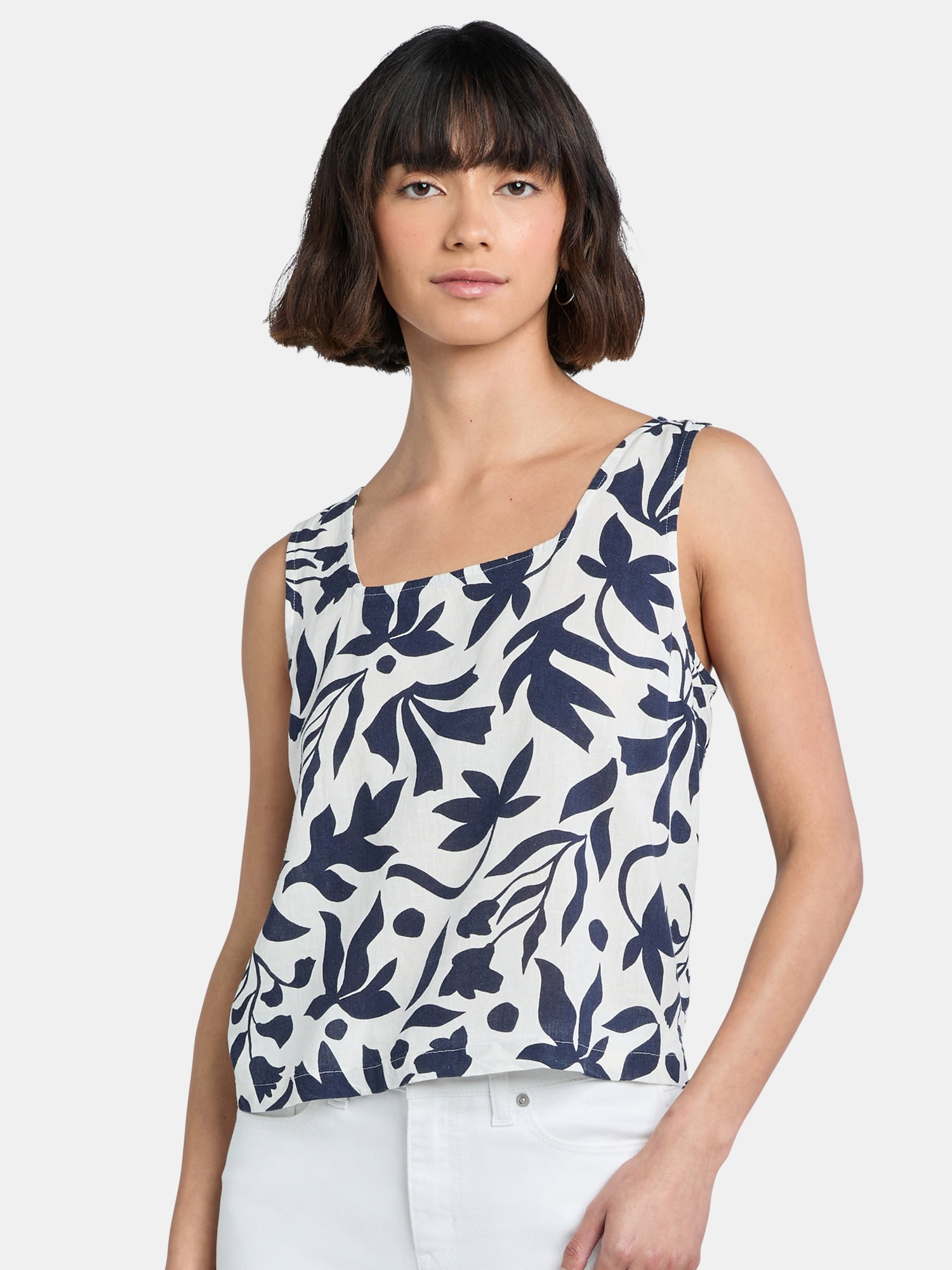 Time and Tru Women's Woven Tank Top, Sizes XS-XXXL