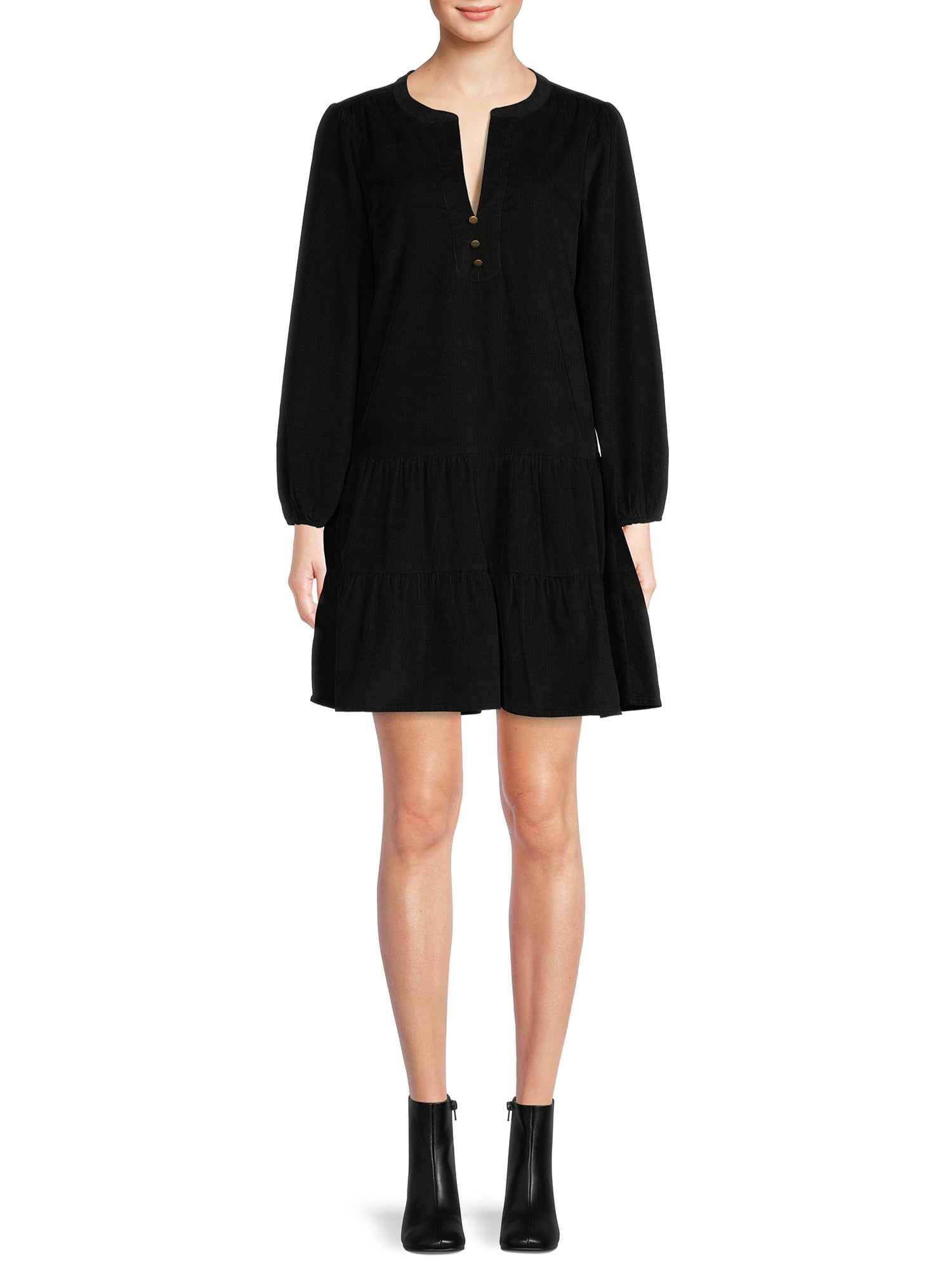 Time and Tru Women's Woven Tiered Dress - Walmart.com