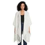 Time and Tru Women’s Yarn Dyed Layering Wrap, Mother Of Pearl