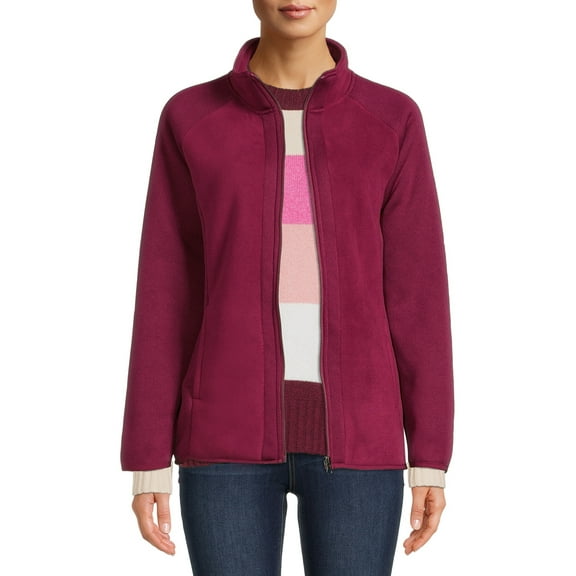 Time and Tru Women's and Plus Bonded Fleece Jacket