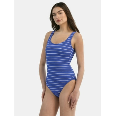 Time and Tru Women's and Plus Crinkle One Piece Swimsuit, Sizes XS-3X