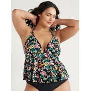 Time and Tru Women's and Plus Floral Tankini Swim Top, Sizes S-3X