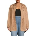 Time and Tru Women's and Plus Lightweight Anorak Jacket With Hood