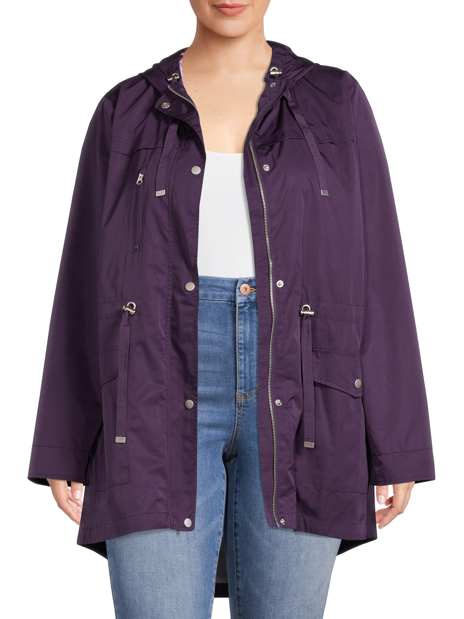 Time and Tru Women s and Plus Lightweight Anorak Jacket Walmart