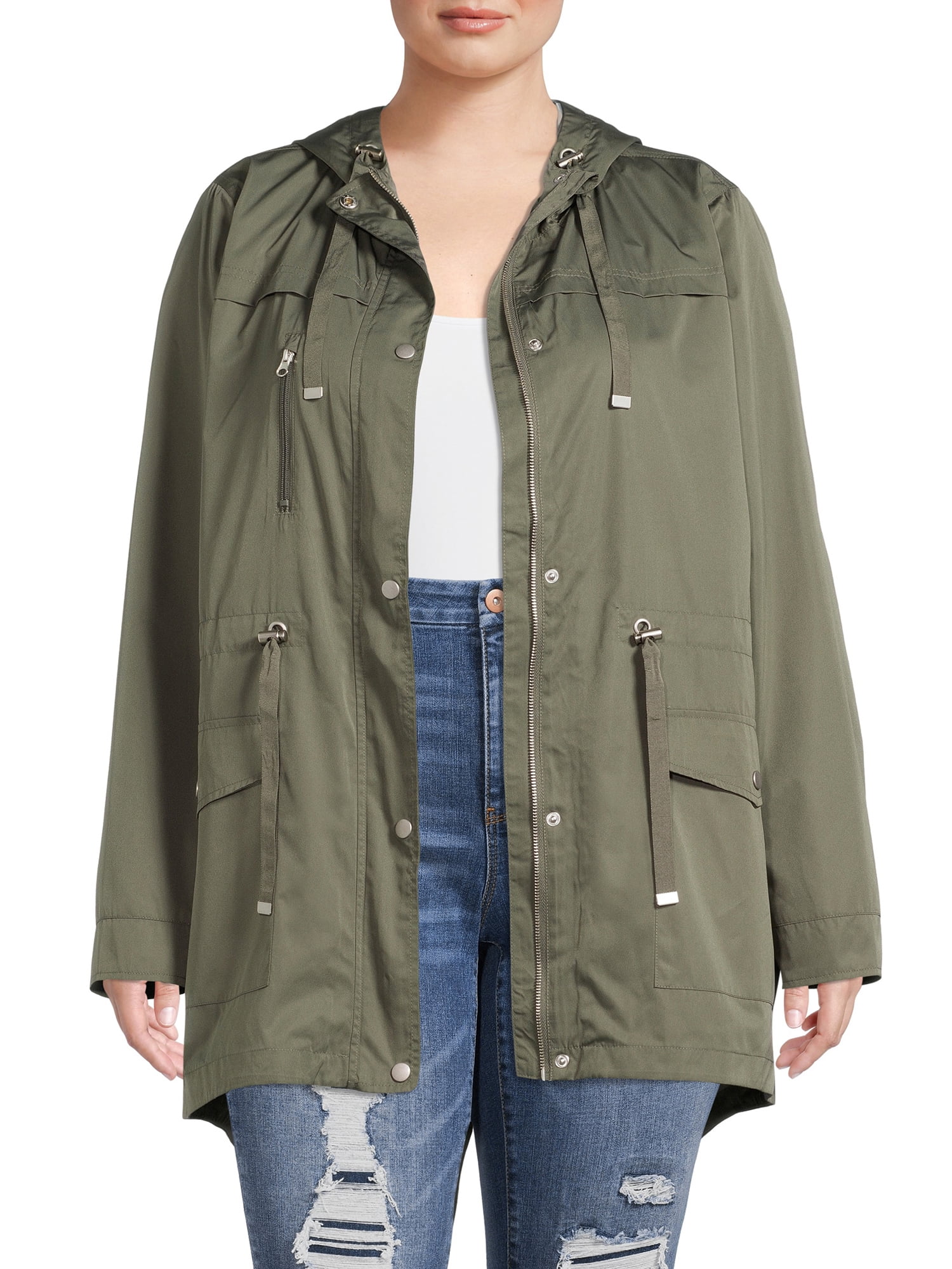 Time and Tru Women's and Plus Lightweight Anorak Jacket