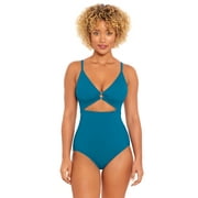 Time and Tru Women's and Plus O Ring One Piece Swimsuit, Sizes S-3X