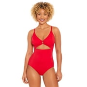 Time and Tru Women's and Plus O Ring One Piece Swimsuit, Sizes XS-3X