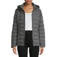 Time and Tru Women's and Plus Packable Stretch Zip Up Puffer Jacket
