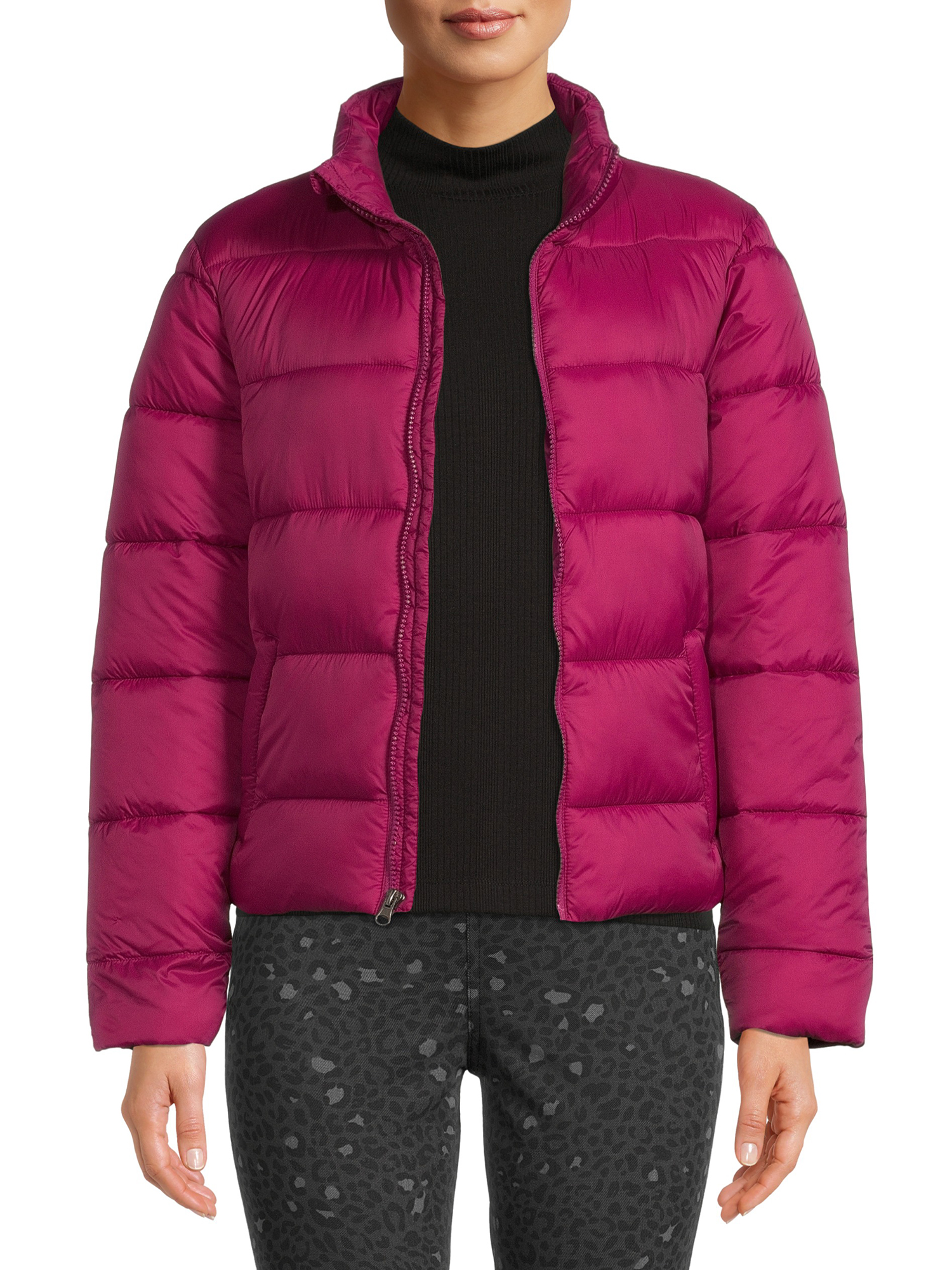 Time and Tru Women's and Plus Puffer Jacket - image 1 of 5