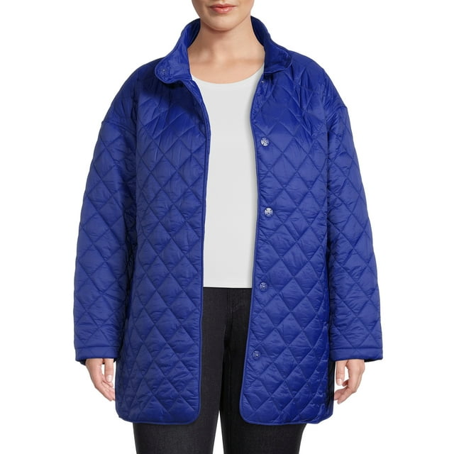 Time and Tru Women's and Plus Quilted Barn Coat - Walmart.com