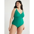 thumbnail image 1 of Time and Tru Women's and Plus Ribbed One Piece Swimsuit, Sizes S-3X, 1 of 6