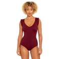 thumbnail image 1 of Time and Tru Women's and Plus Solid Ruffle Strap One Piece Swimsuit, Sizes S-3X, 1 of 11