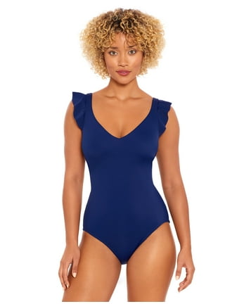 Time and Tru Women's and Plus Ottoman Ribbed Cutout One Piece Swimsuit,  Sizes S-3X