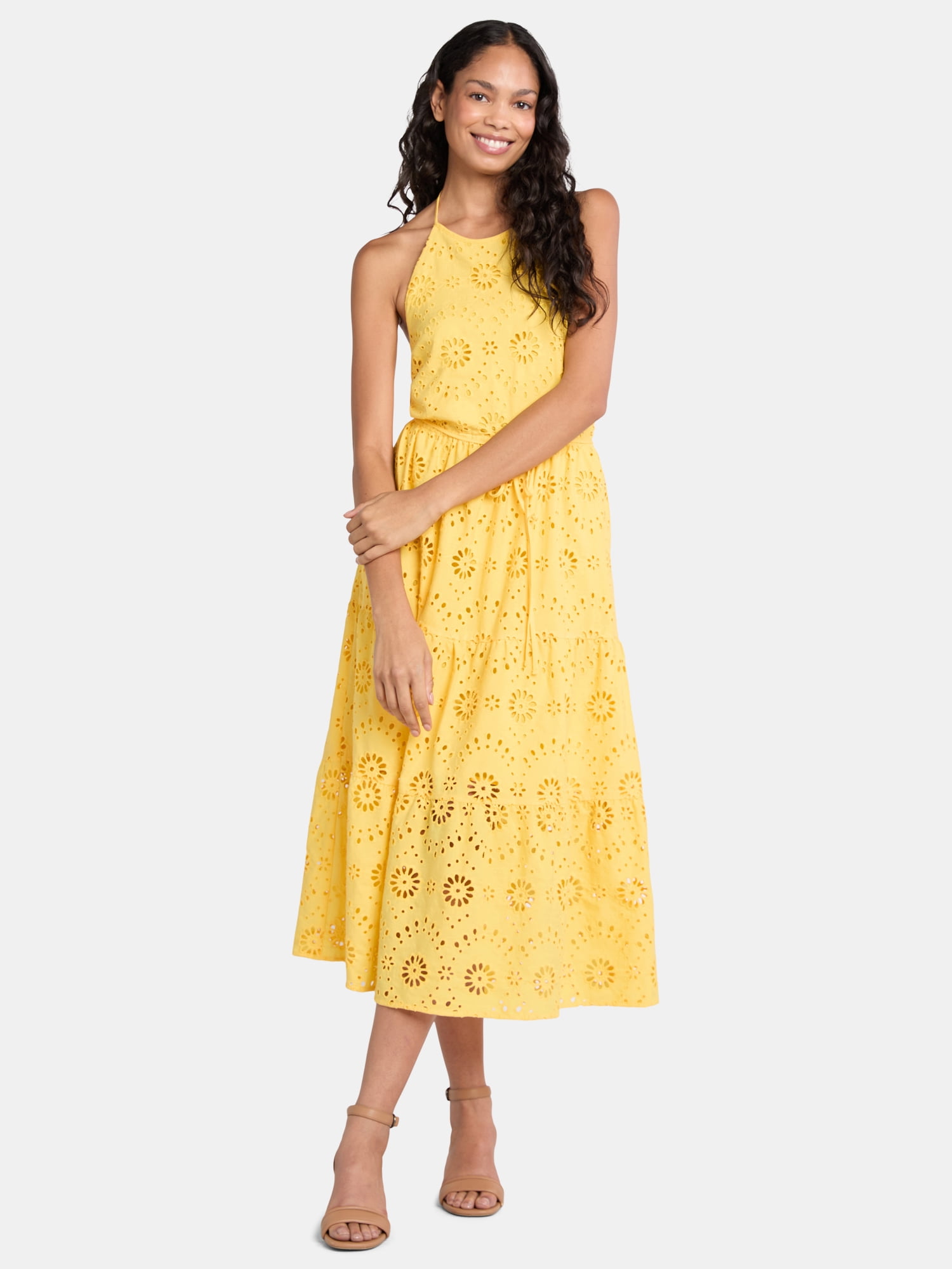 Time and Tru Casual Dresses in Womens Dresses | Yellow - Walmart.com