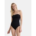 thumbnail image 1 of Time and Tru Women’s and Women’s Plus Bandeau Twist Front One Piece Swimsuit, Sizes XS-3X, 1 of 4