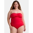 thumbnail image 1 of Time and Tru Women’s and Women’s Plus Bandeau Twist Front One Piece Swimsuit, Sizes XS-3X, 1 of 5