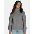 thumbnail image 1 of Time and Tru Women's and Women's Plus Bobble Knit Turtleneck Sweater, Midweight, Size XS-4X, 1 of 5