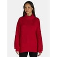 thumbnail image 1 of Time and Tru Women's and Women's Plus Bobble Knit Turtleneck Sweater, Midweight, Size XS-4X, 1 of 5
