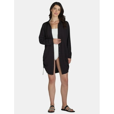 Time and Tru Women's and Women's Plus Button Up Shirt Coverup, Sizes XS-3X